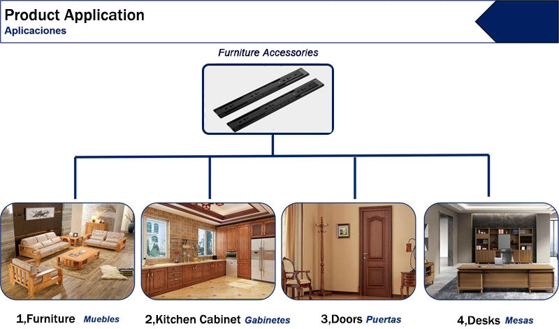 Black Telescopic Dining-Room Aluminium Extender Mechanism Table Drawer Slide